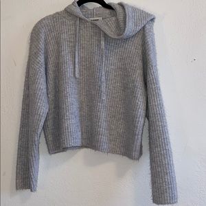 Pink Victoria Secret cropped style grey sweater